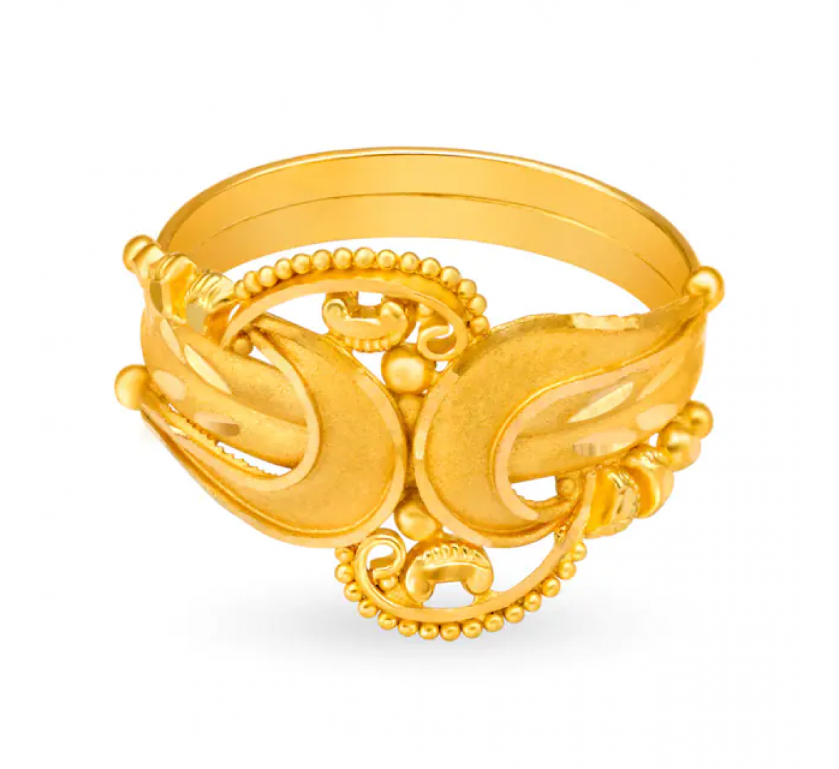 Paisley Carved Gold Ring