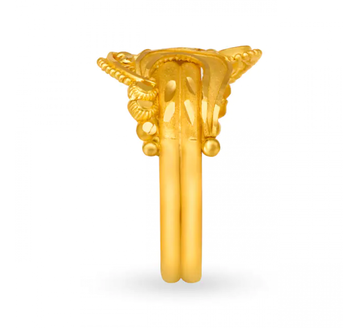 Paisley Carved Gold Ring