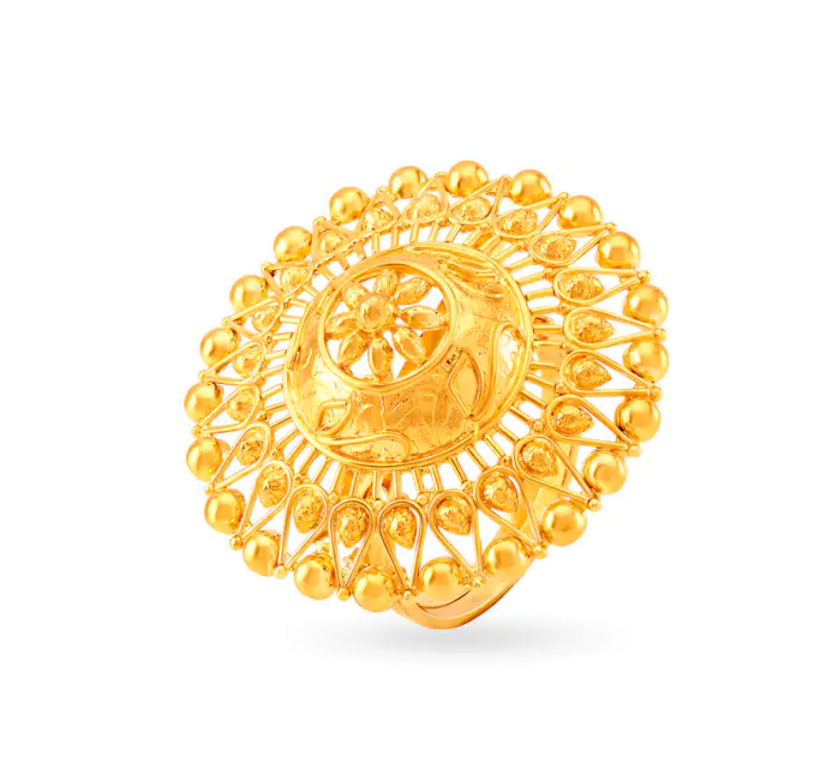 Floral Pattern Gold Ring