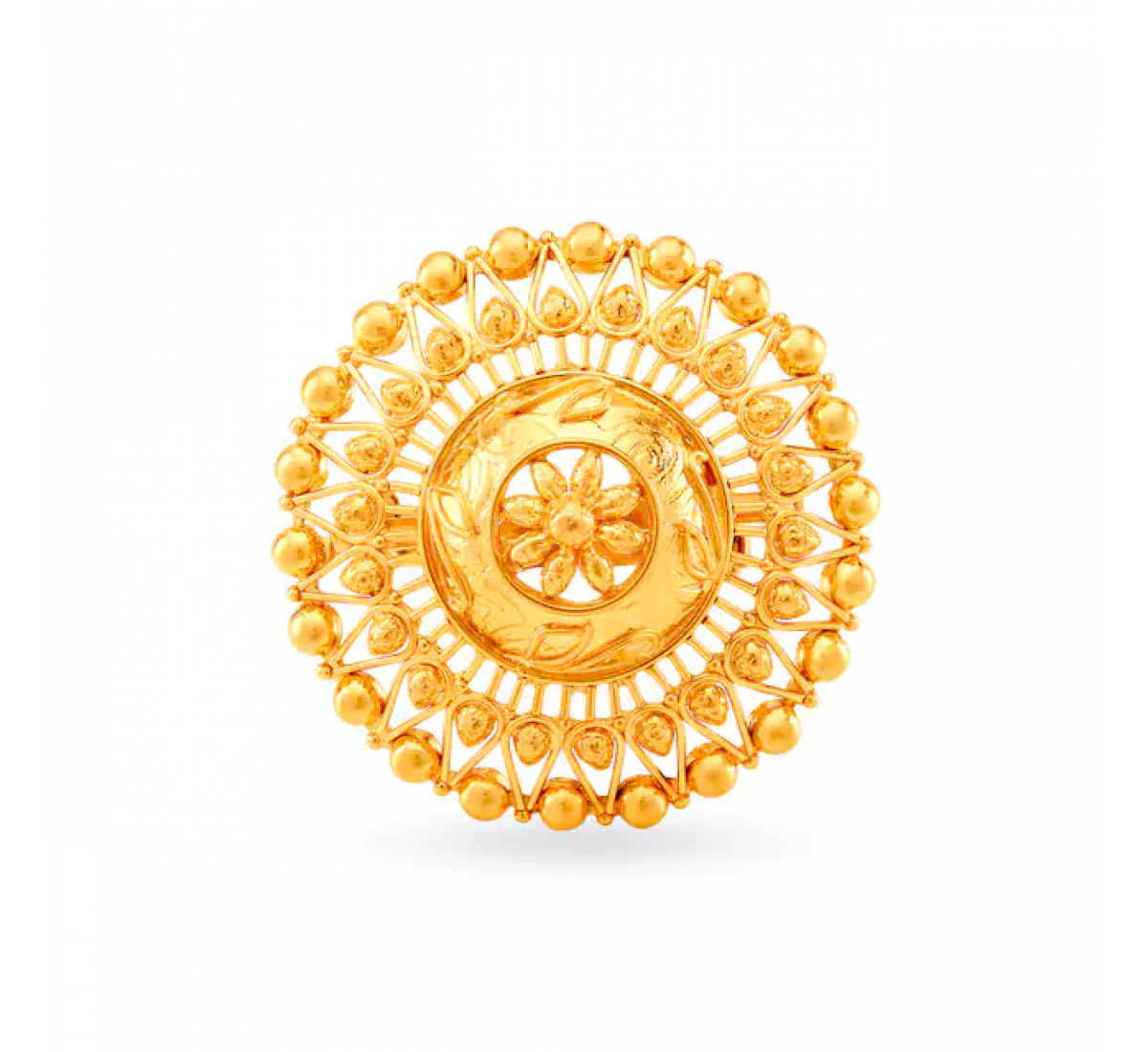 Floral Pattern Gold Ring