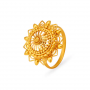 Stately Burfi Floral Gold Ring