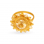Stately Burfi Floral Gold Ring