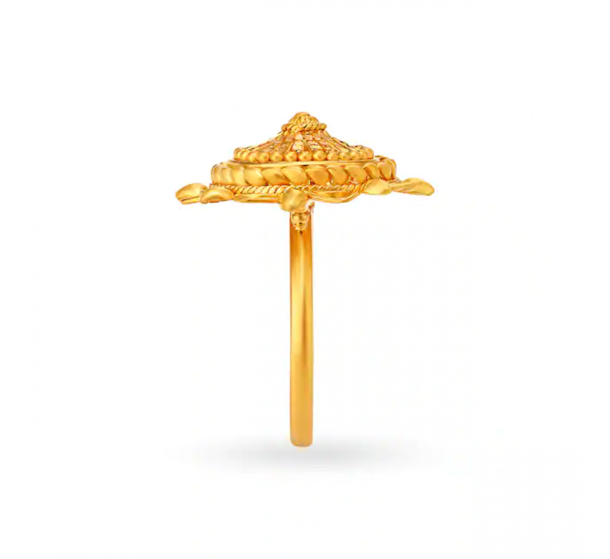 Stately Burfi Floral Gold Ring