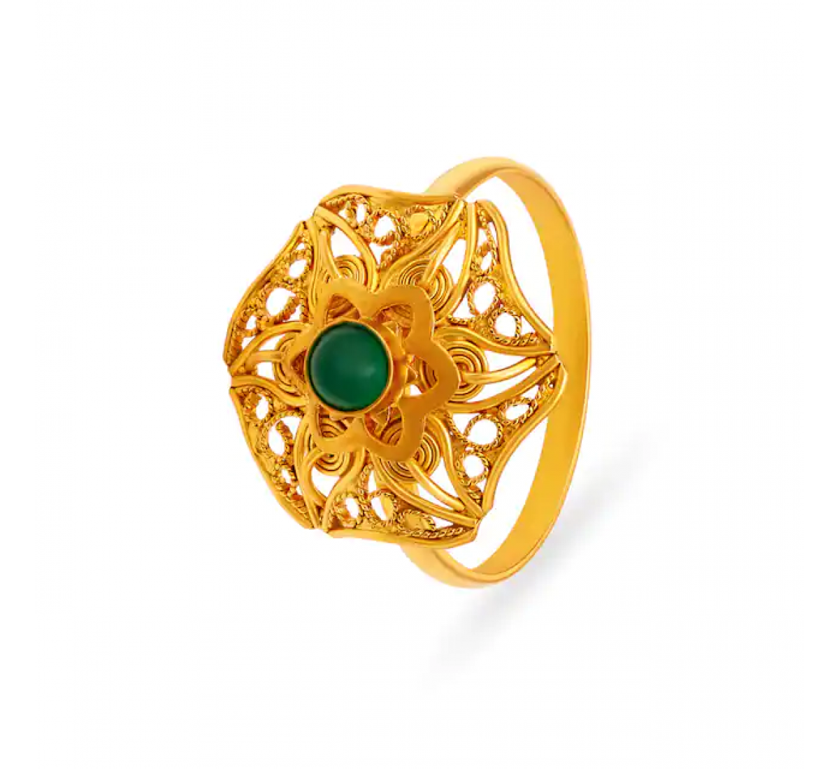 Scintillating Floral Gold Ring