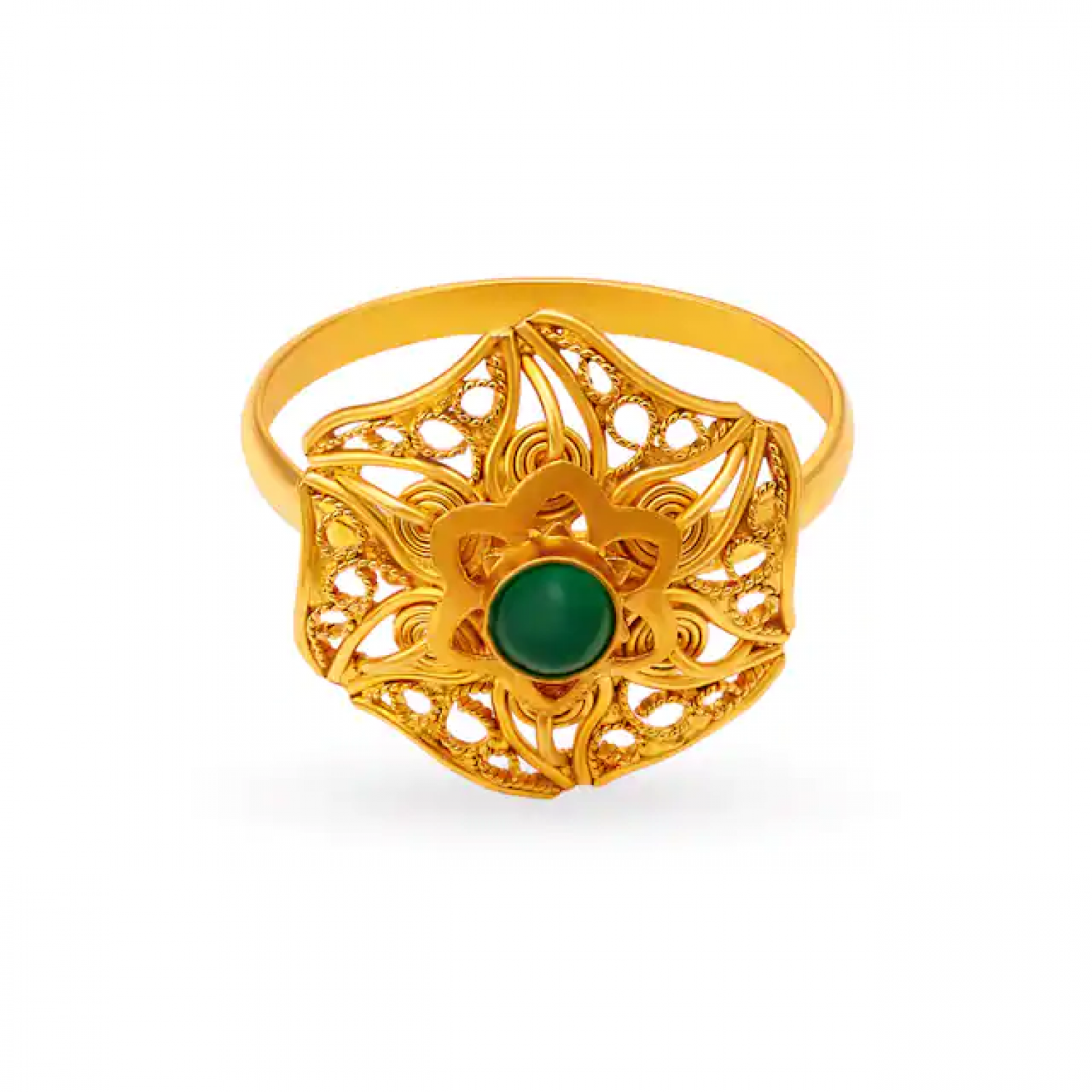 Scintillating Floral Gold Ring