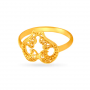 Fancy Heart Filigree Gold Ring
