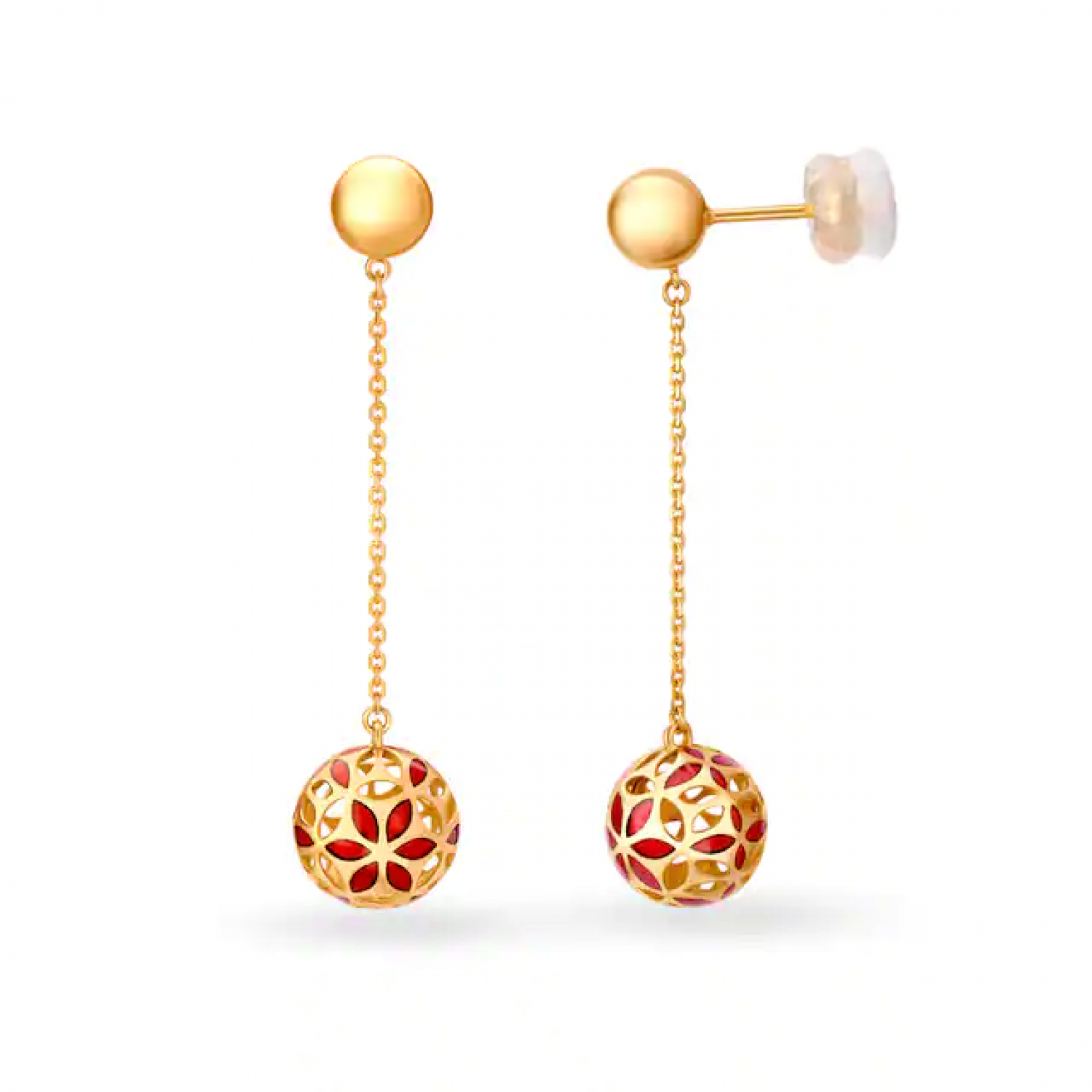 Omisha Long Drop Gold Earrings