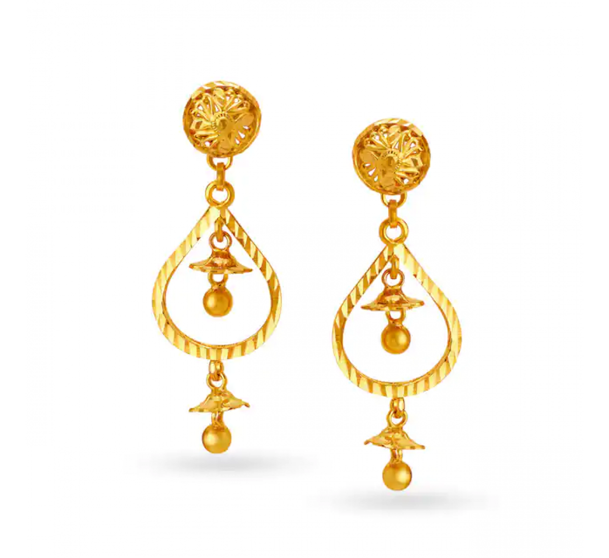 Marvellous Drop Gold Earrings