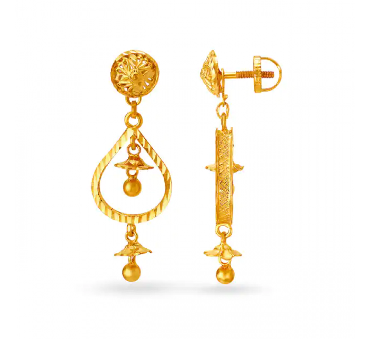 Marvellous Drop Gold Earrings
