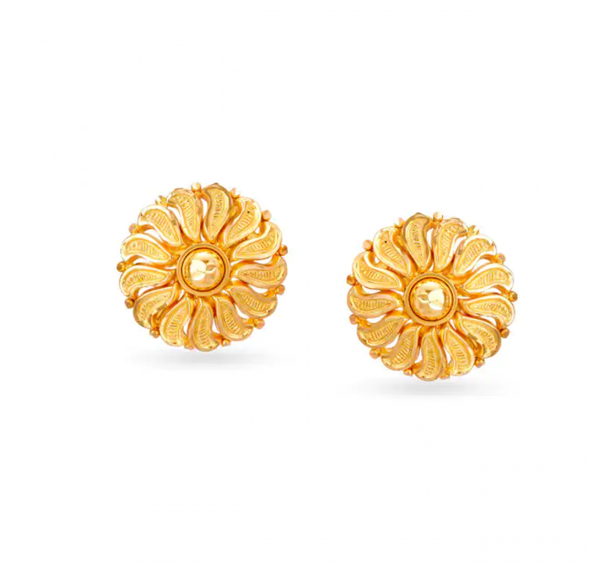 Luminous Floral Gold Stud