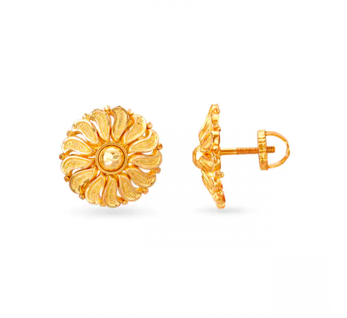 Luminous Floral Gold Stud