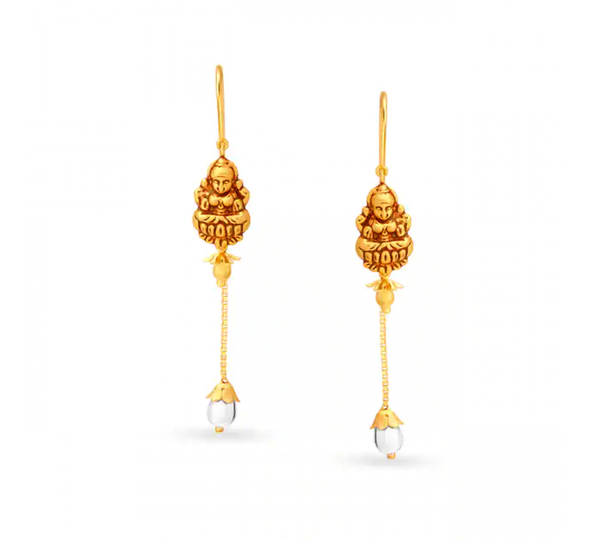 Devotional Deity Sui Dhaga Gold Earrings