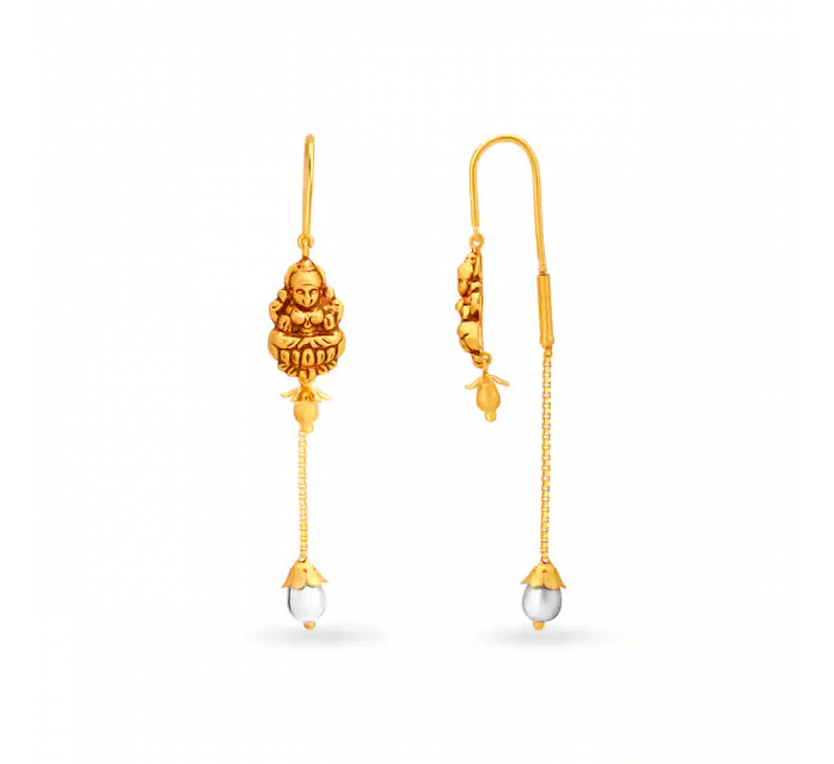 Devotional Deity Sui Dhaga Gold Earrings