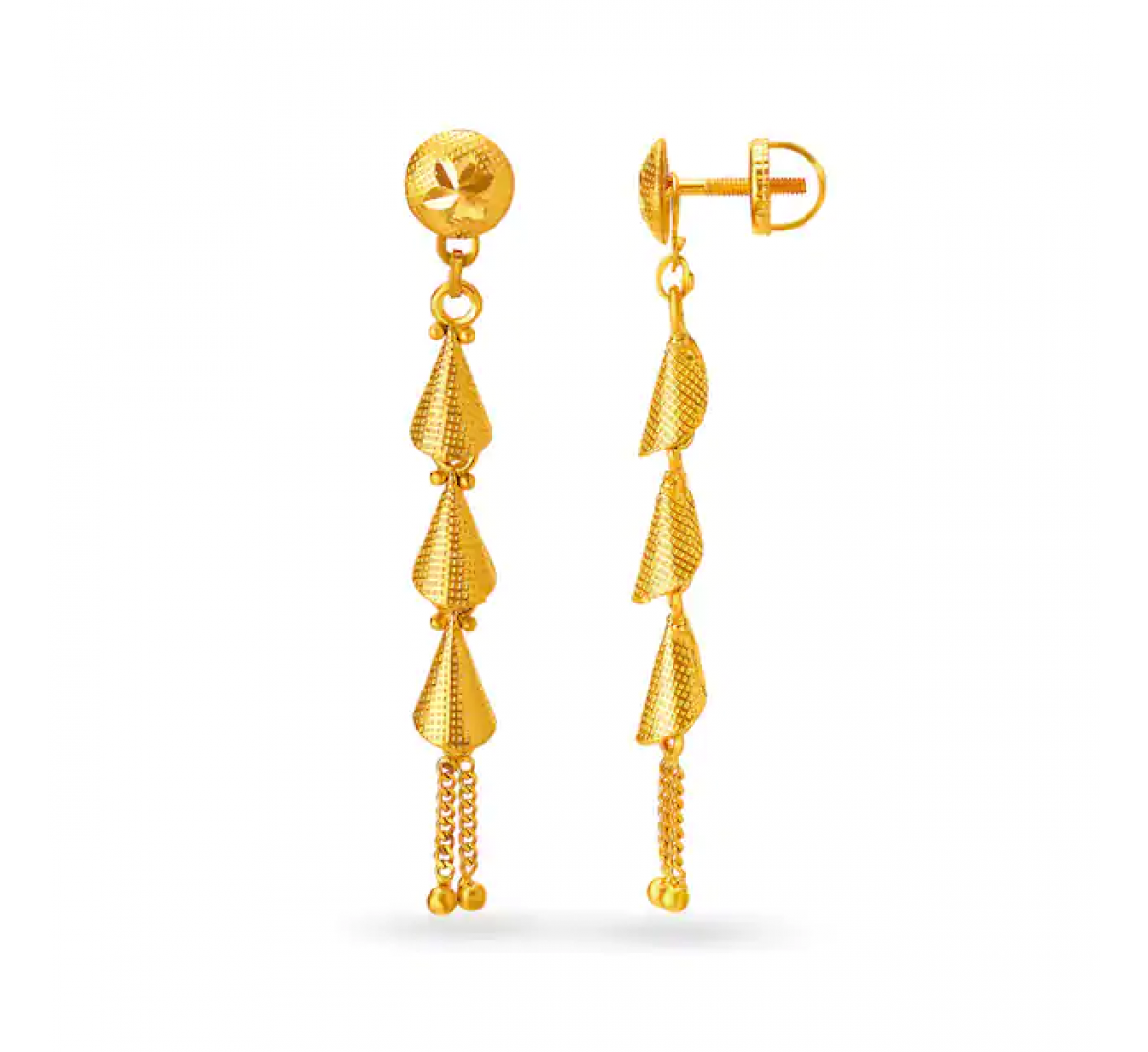 Dewdrop Drop Gold Earrings