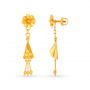 Hema Floral Drop Gold Earrings