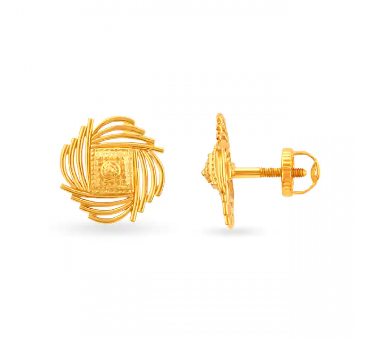 Ravishing Geometric Gold Stud