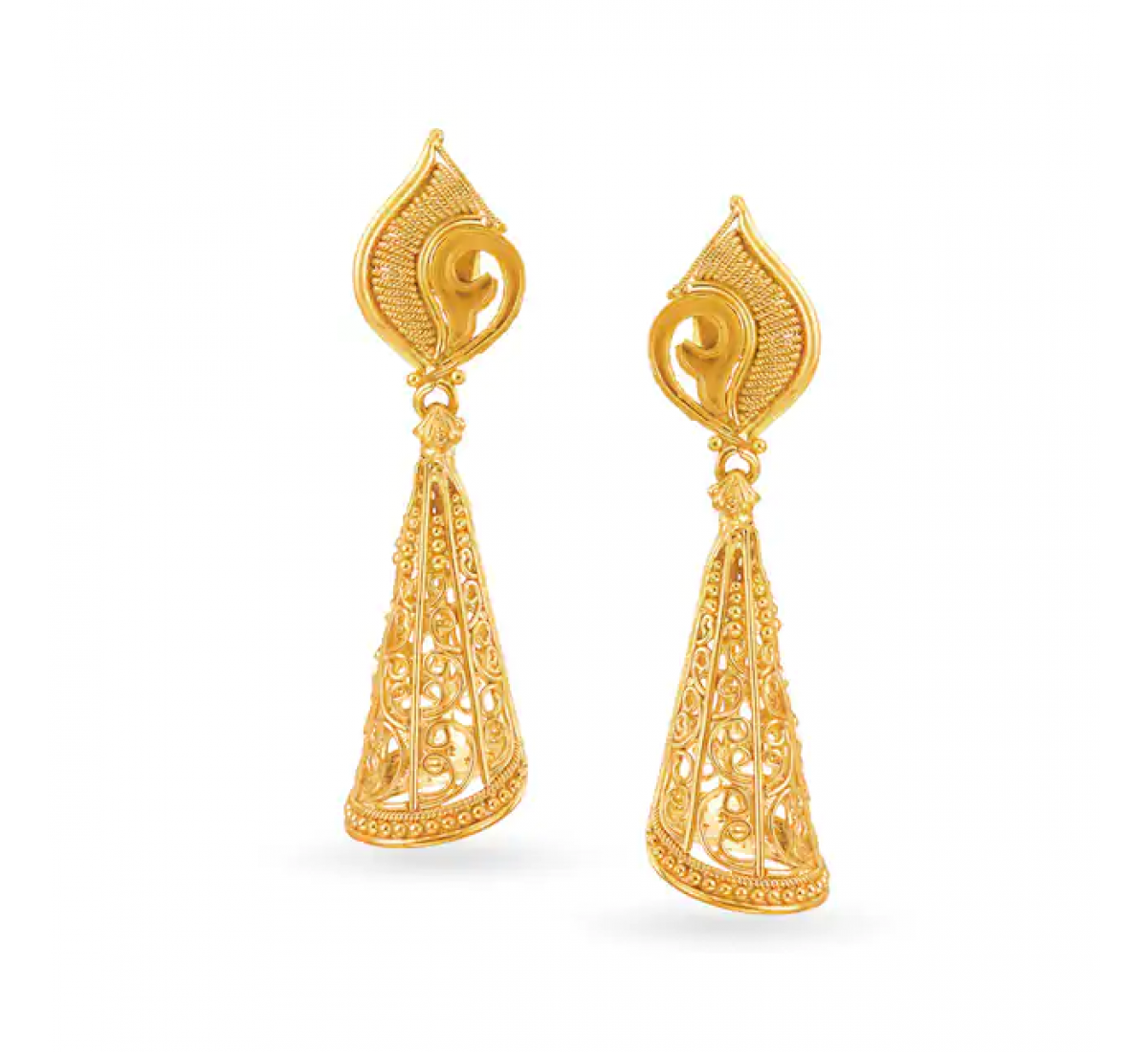 Nia Gold Conch Drop Earrings