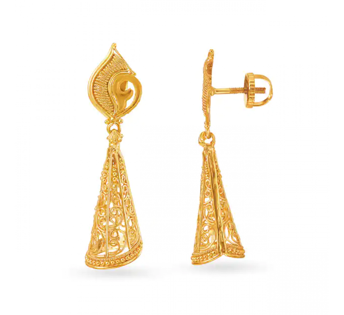 Nia Gold Conch Drop Earrings