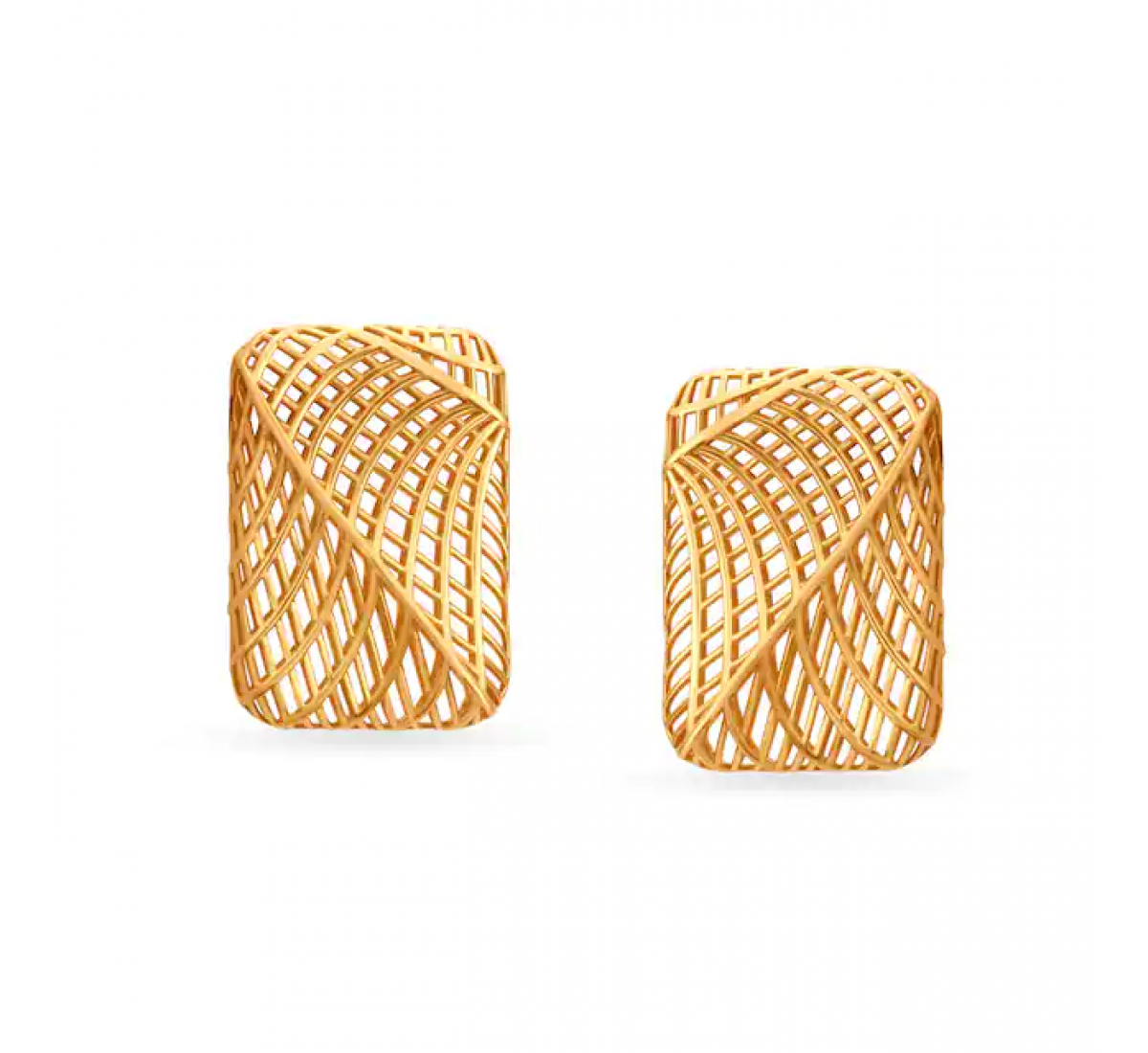 Enamouring Jali Work Gold Stud