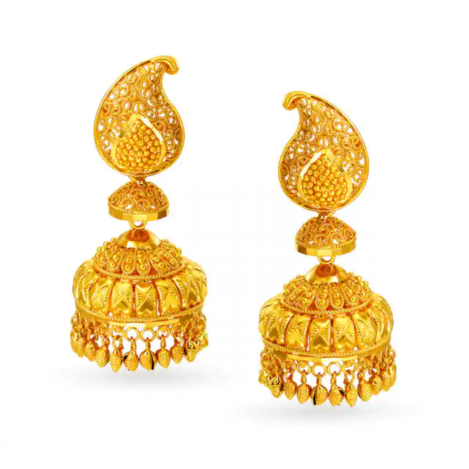 Accentuated fancy Gold Jhumkas