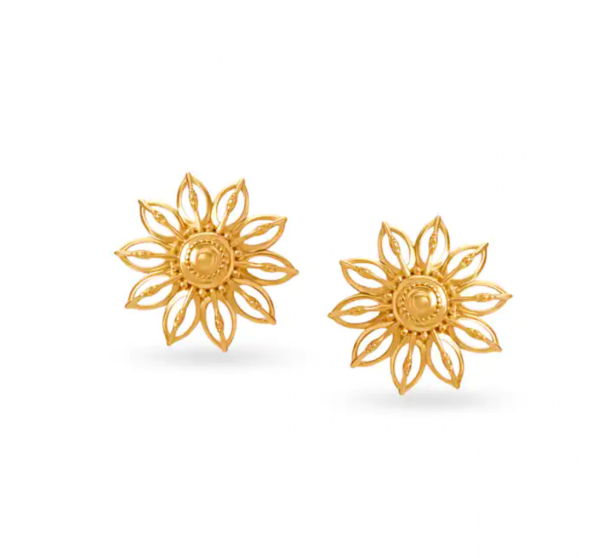 Radiant Floral Gold Stud