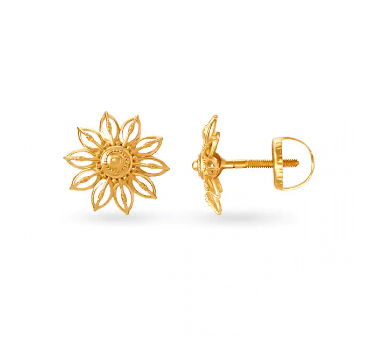 Radiant Floral Gold Stud