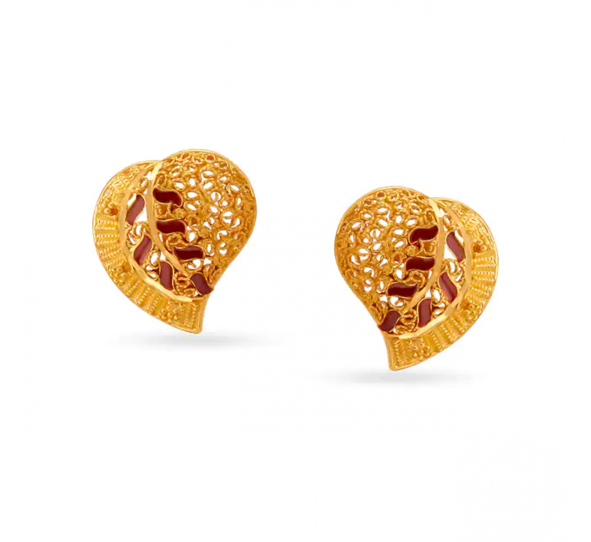 Paisley Pattern Gold Stud