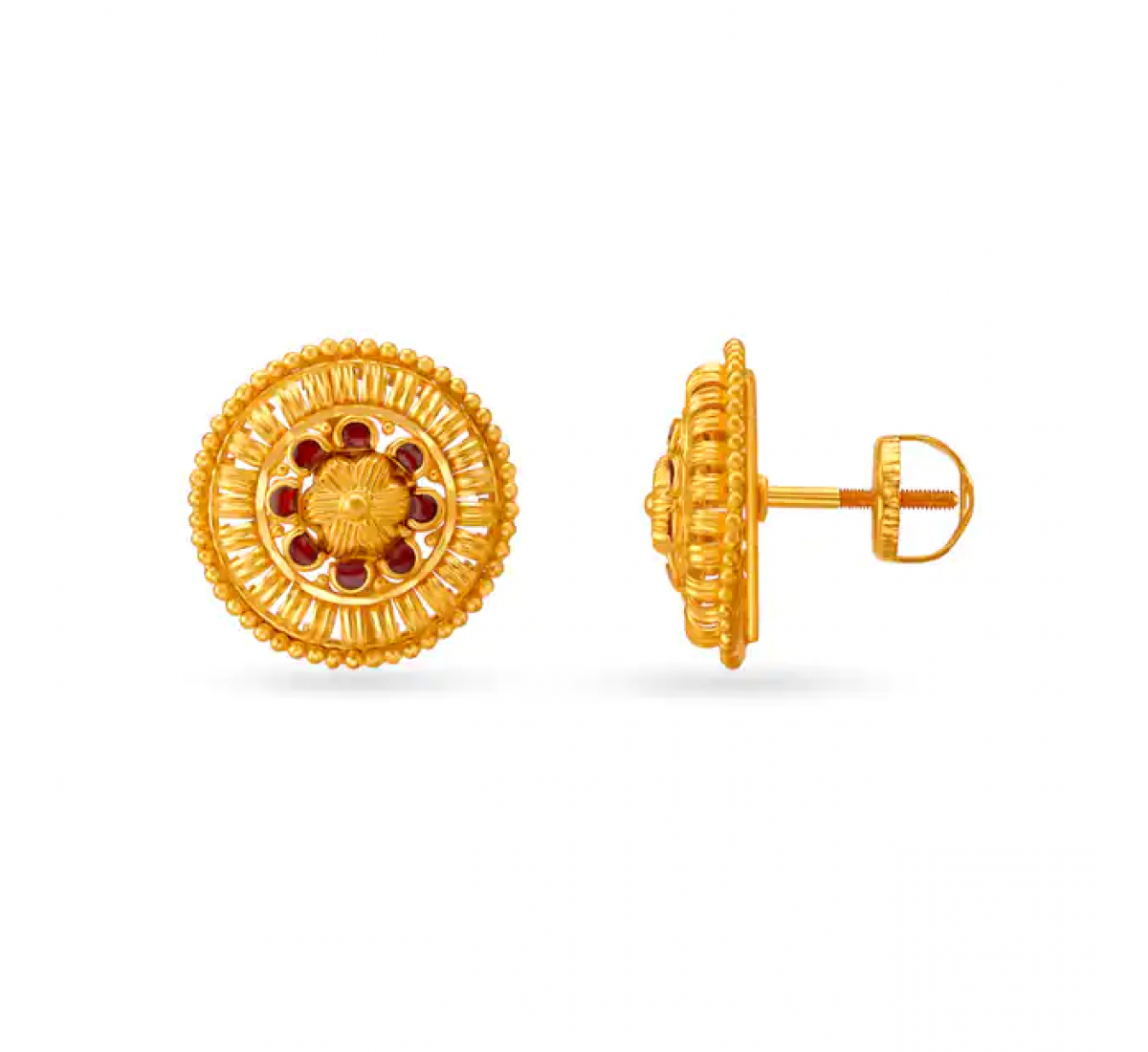 Exquisite Floral Gold Stud