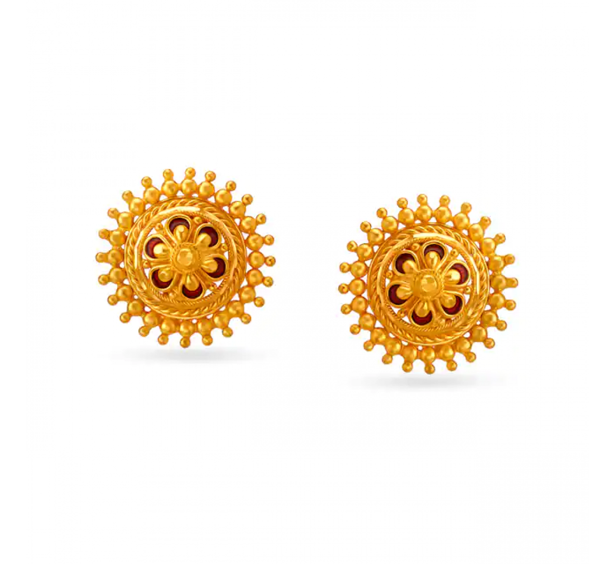 Alluring Floral Gold Stud