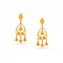 Teardrop Pattern Gold Earrings