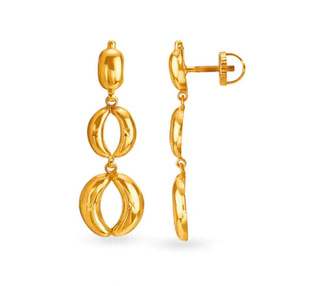 Half Moon Drop Gold Earrings