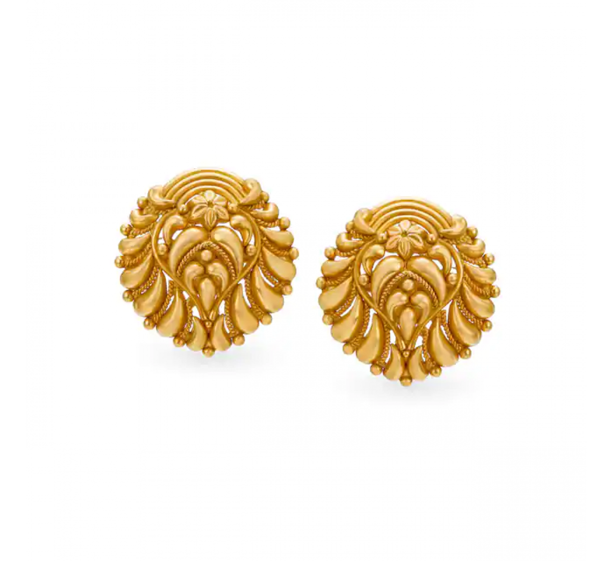 Floral Antique Gold Studs