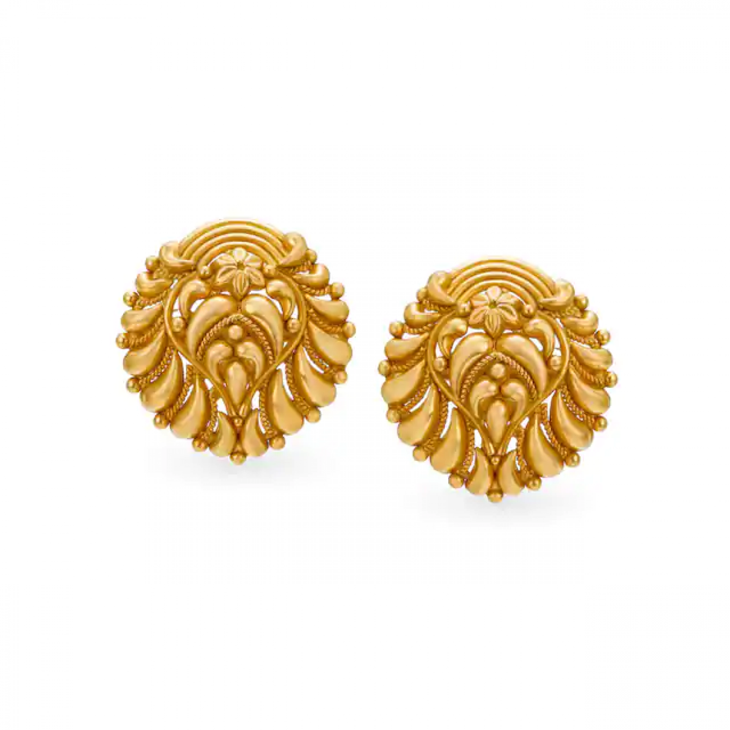Floral Antique Gold Studs