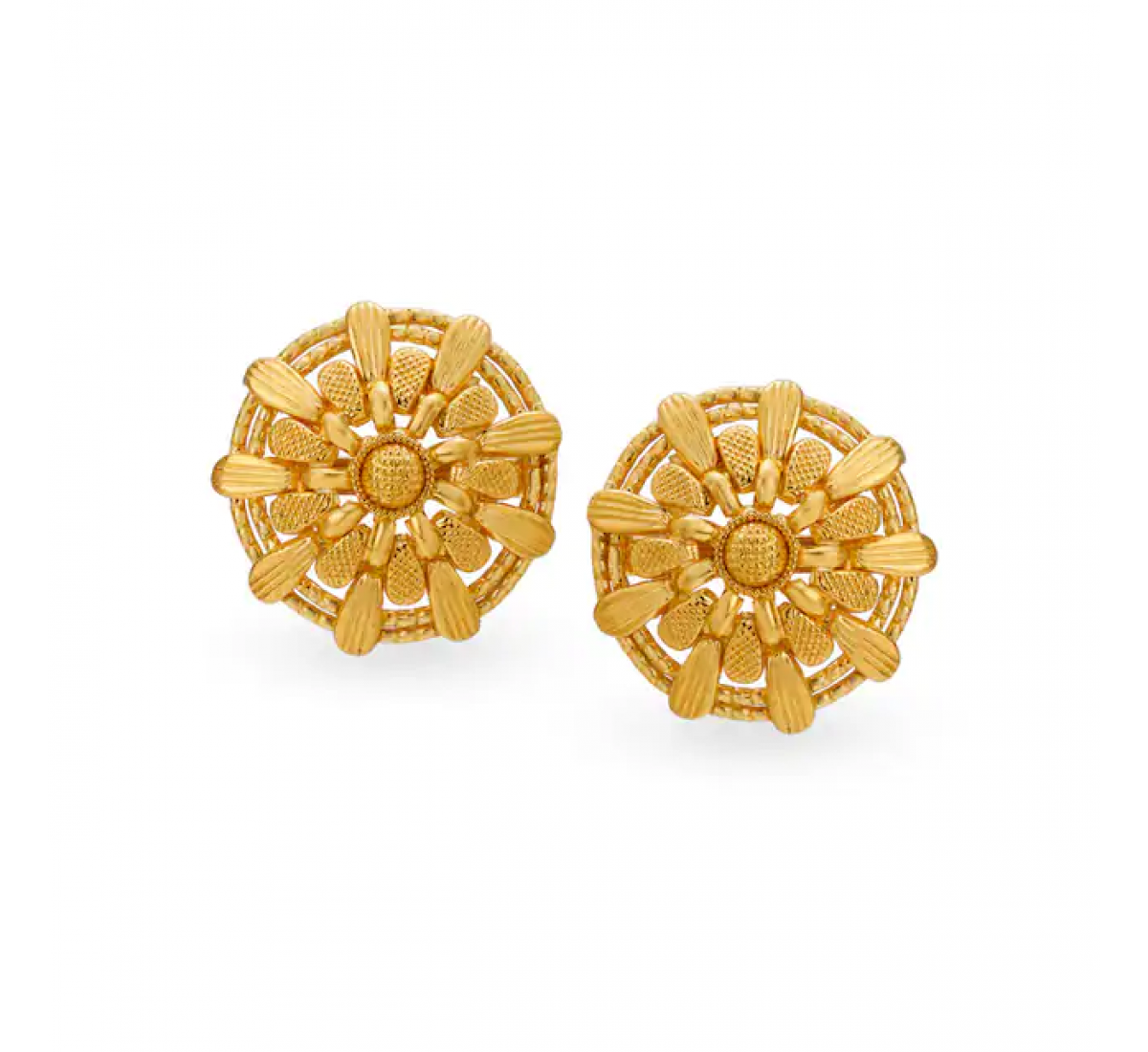 Opulent Gold Floral Stud