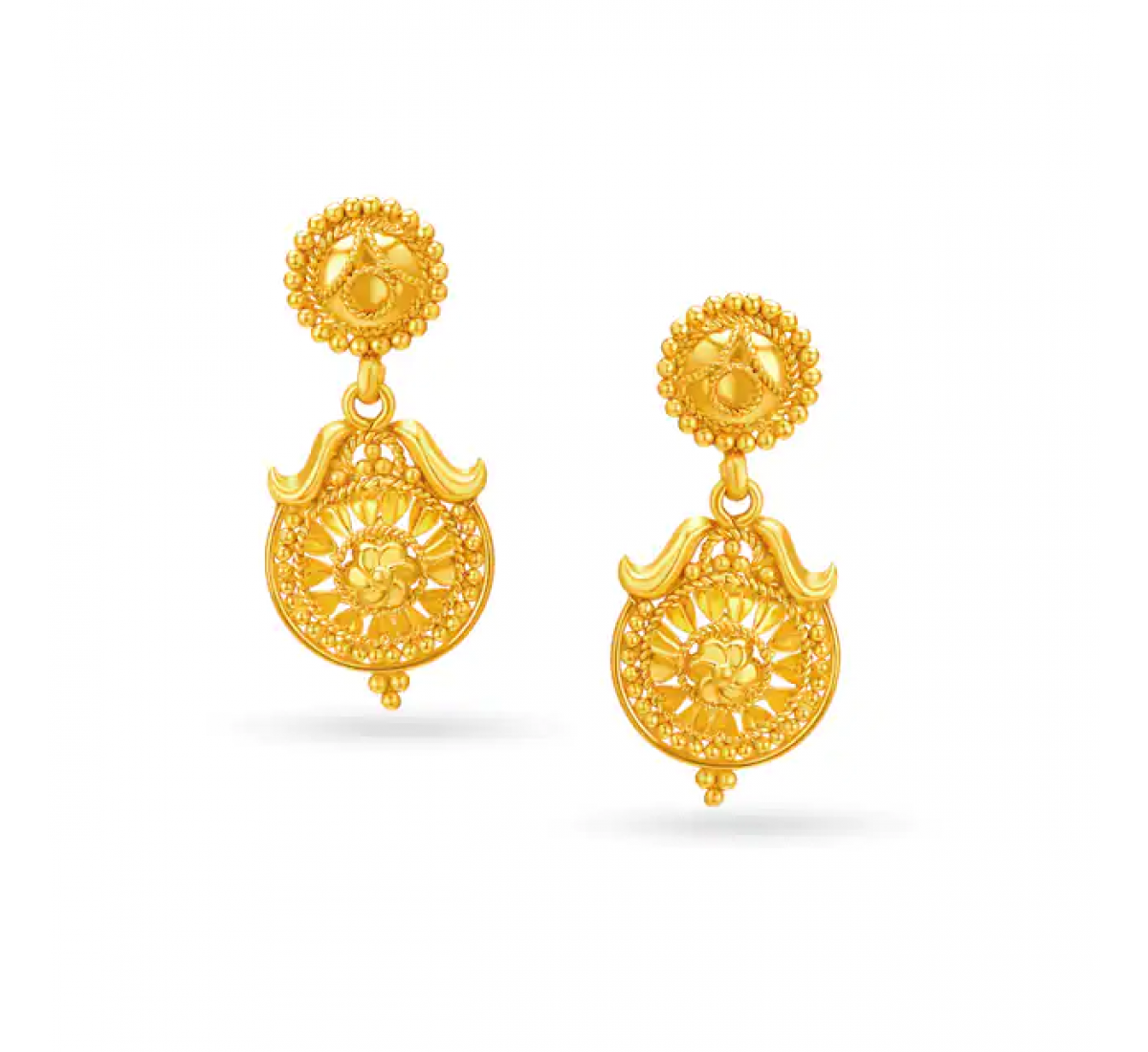 Bhagyavi Drop Gold Earrings