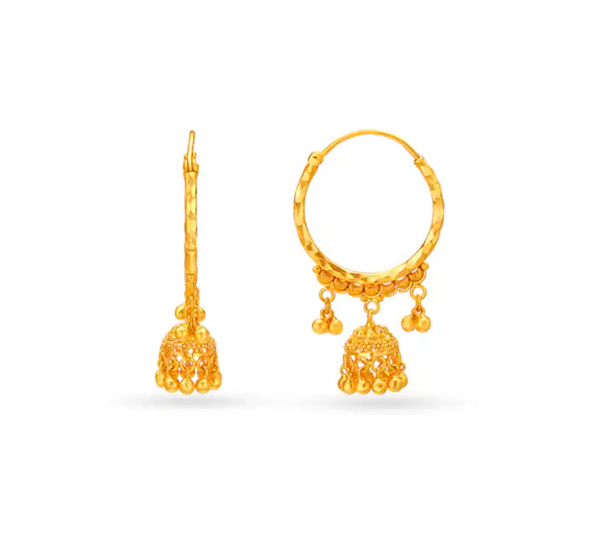 Modish Hoops Gold Earrings