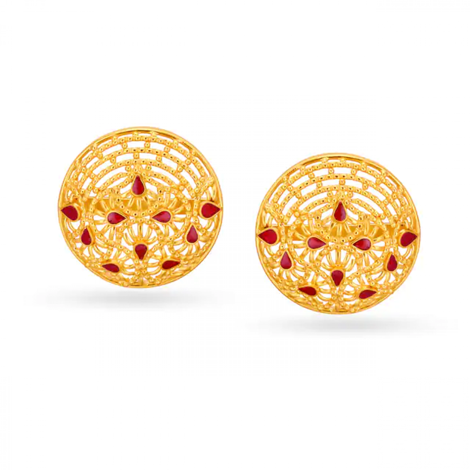 Stunning Gold Round Stud