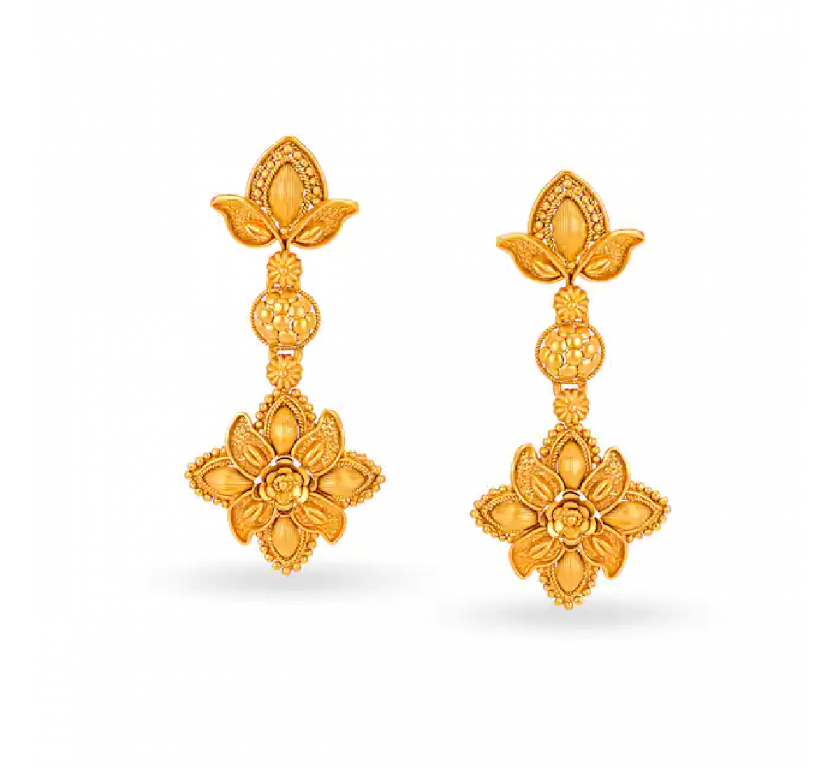 Blossoming Gold Drop Earrings