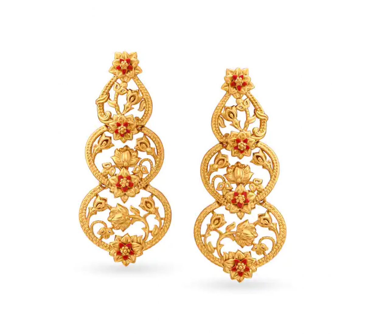Regal Floral Gold Earrings