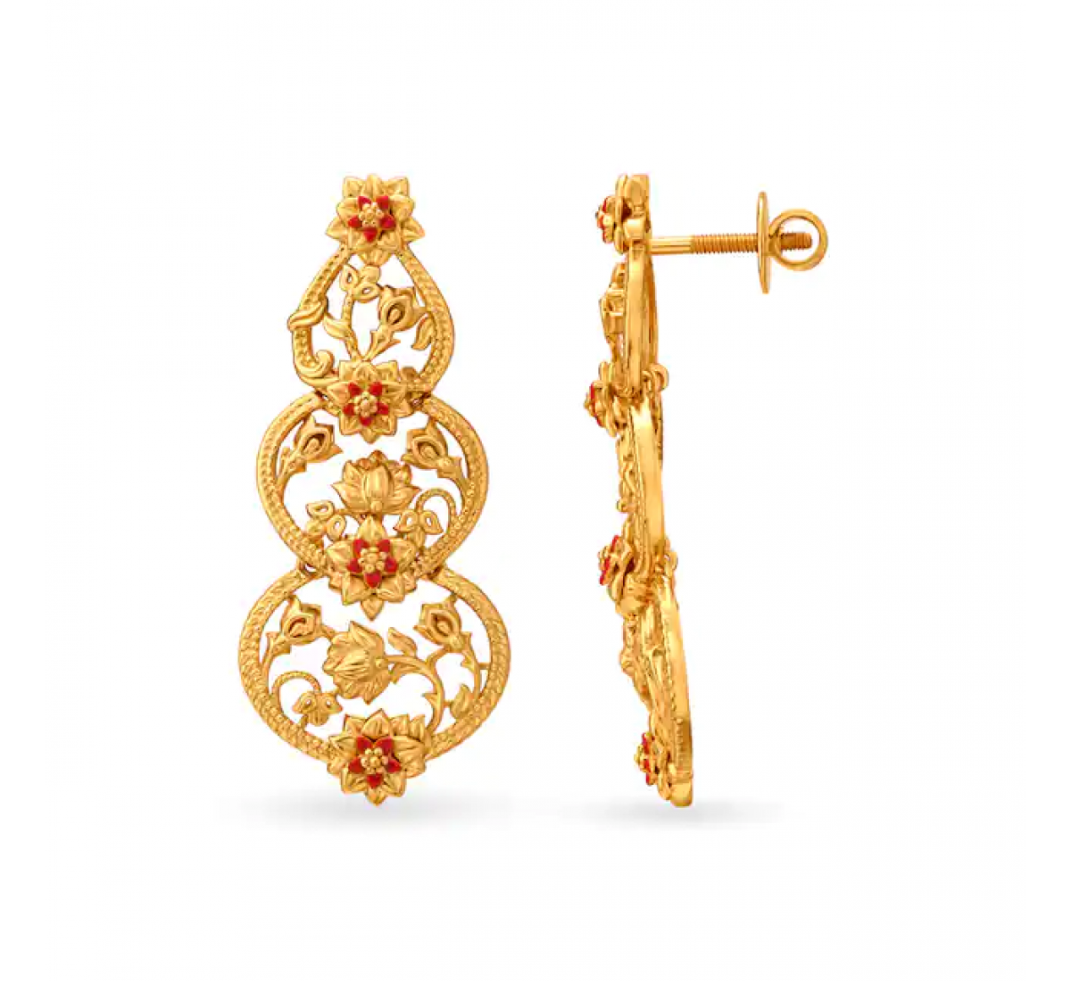 Regal Floral Gold Earrings