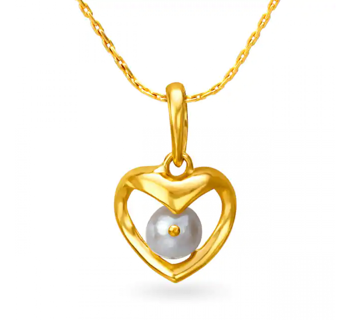 Pearl Isla Heart Gold Pendant
