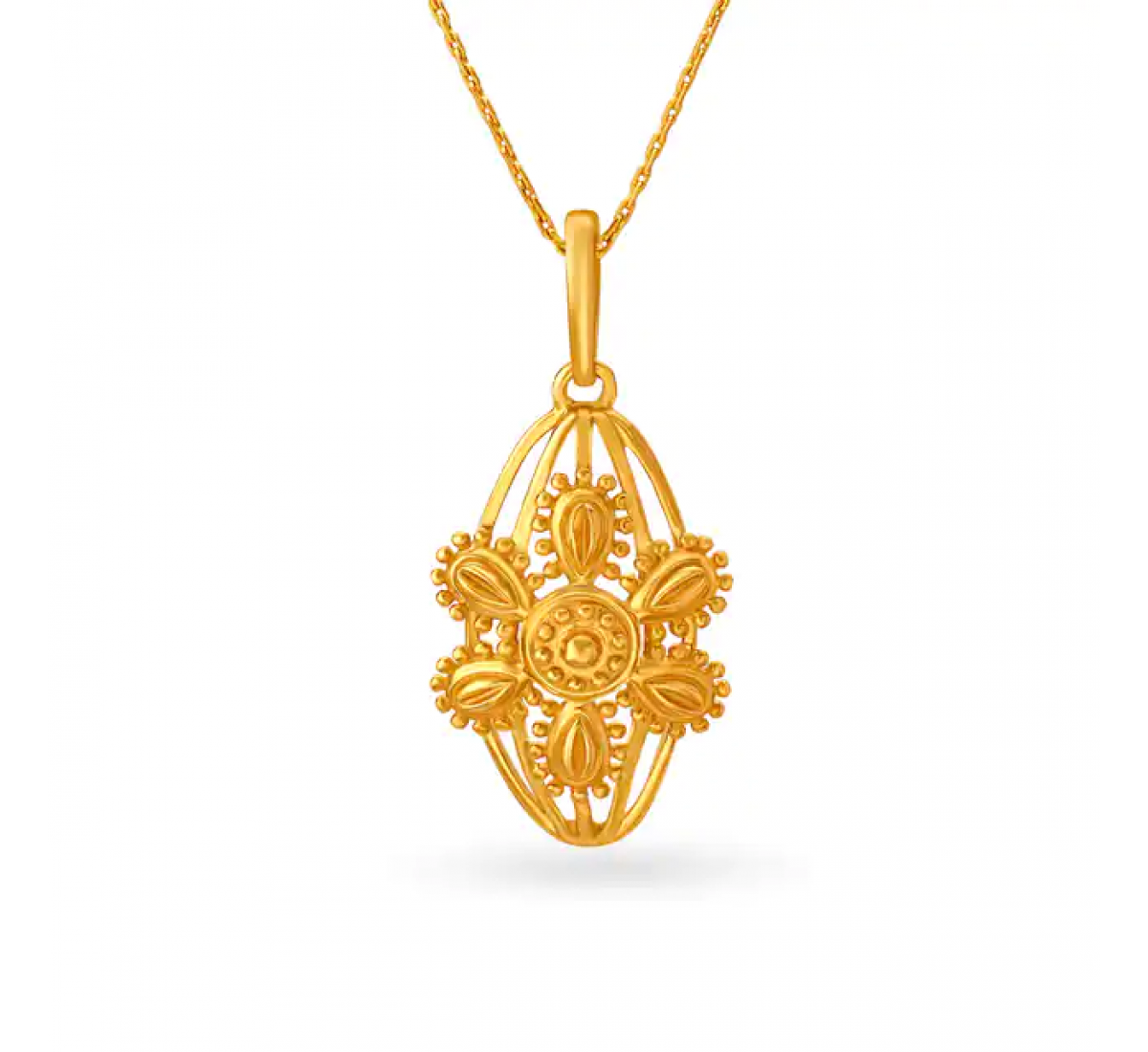 Exquisite Floral Gold Pendant