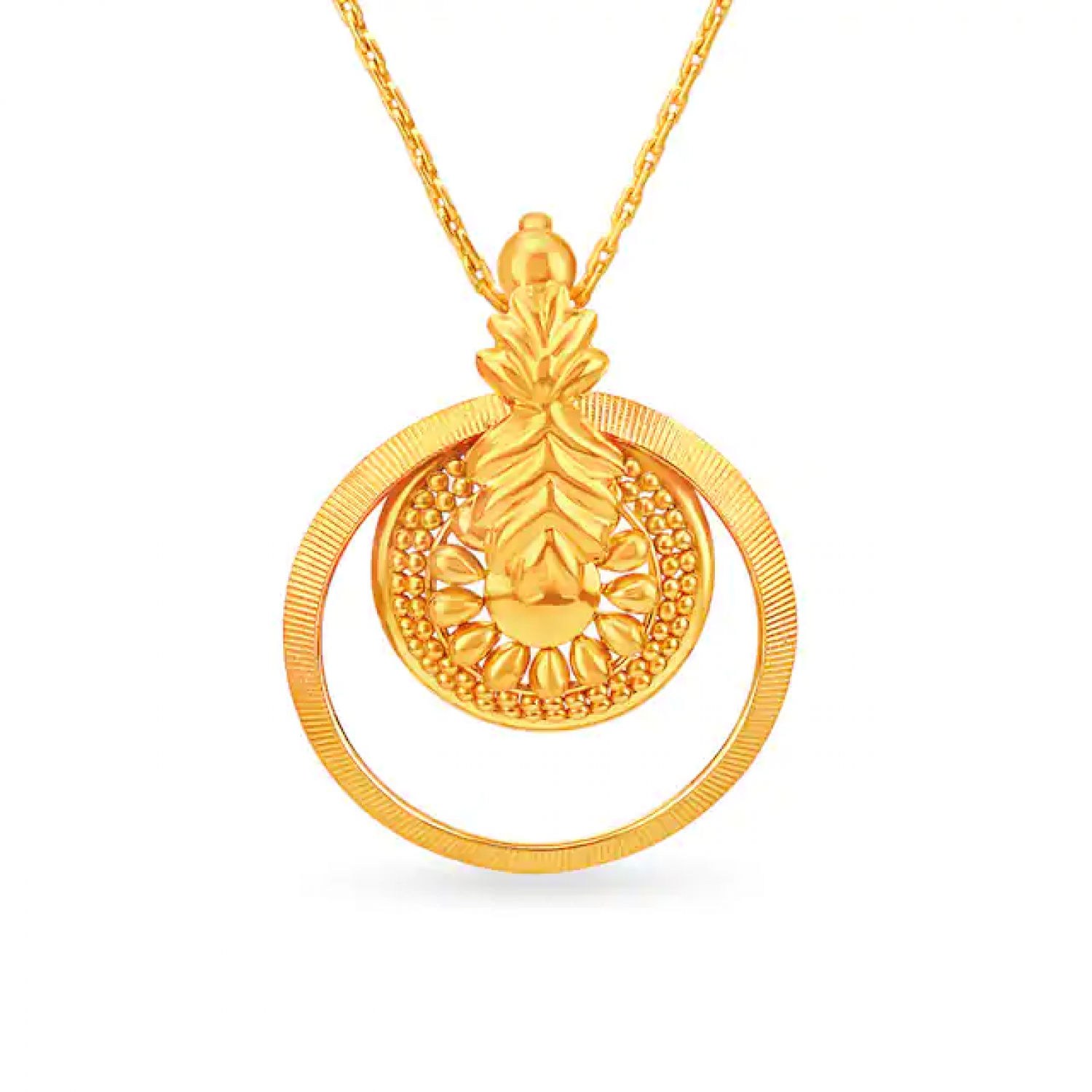 Pallavi Linear Gold Pendant