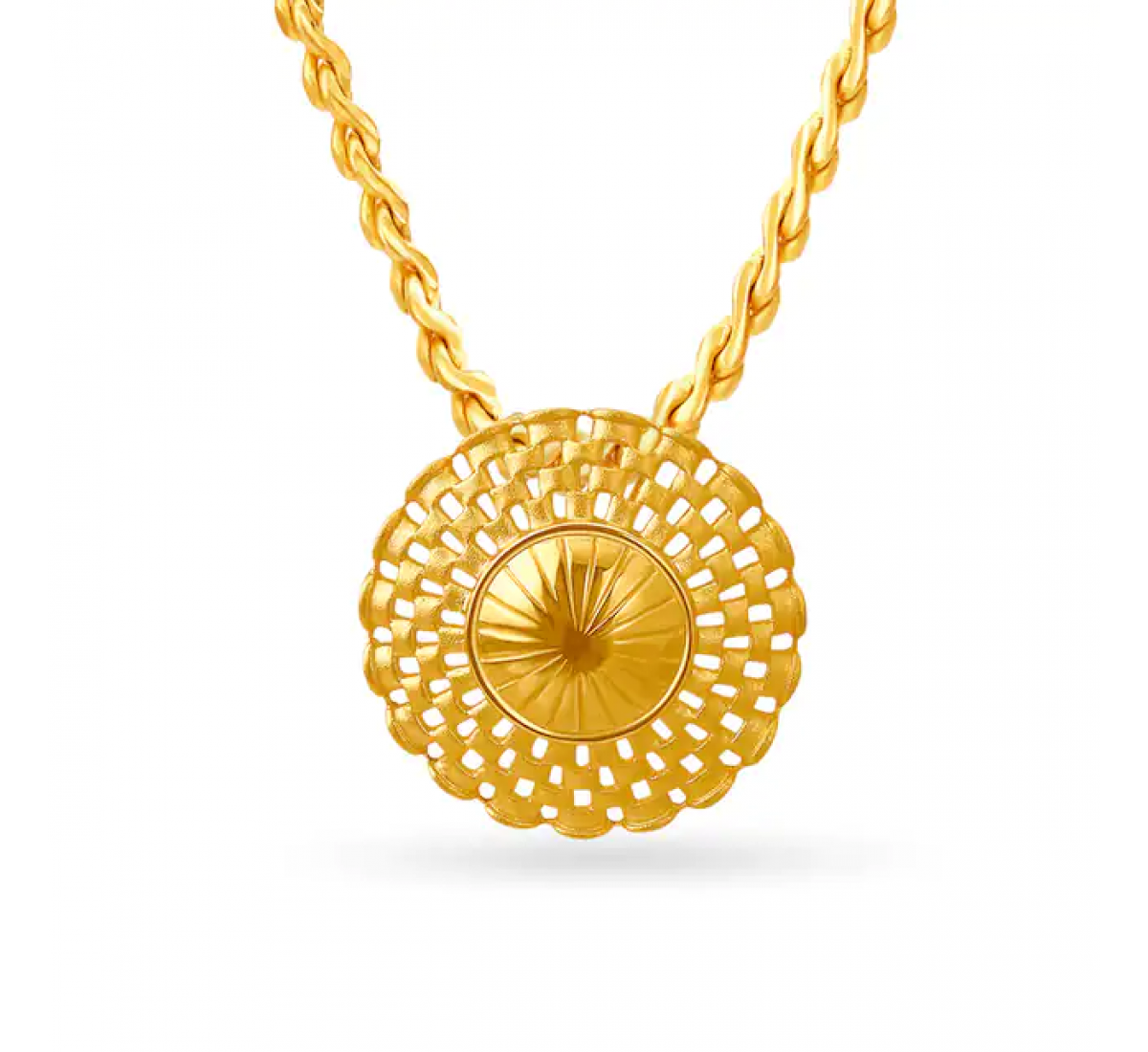 Mesmerizing Gold Round Pendant