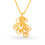 Lambent Gold Feather Pendant