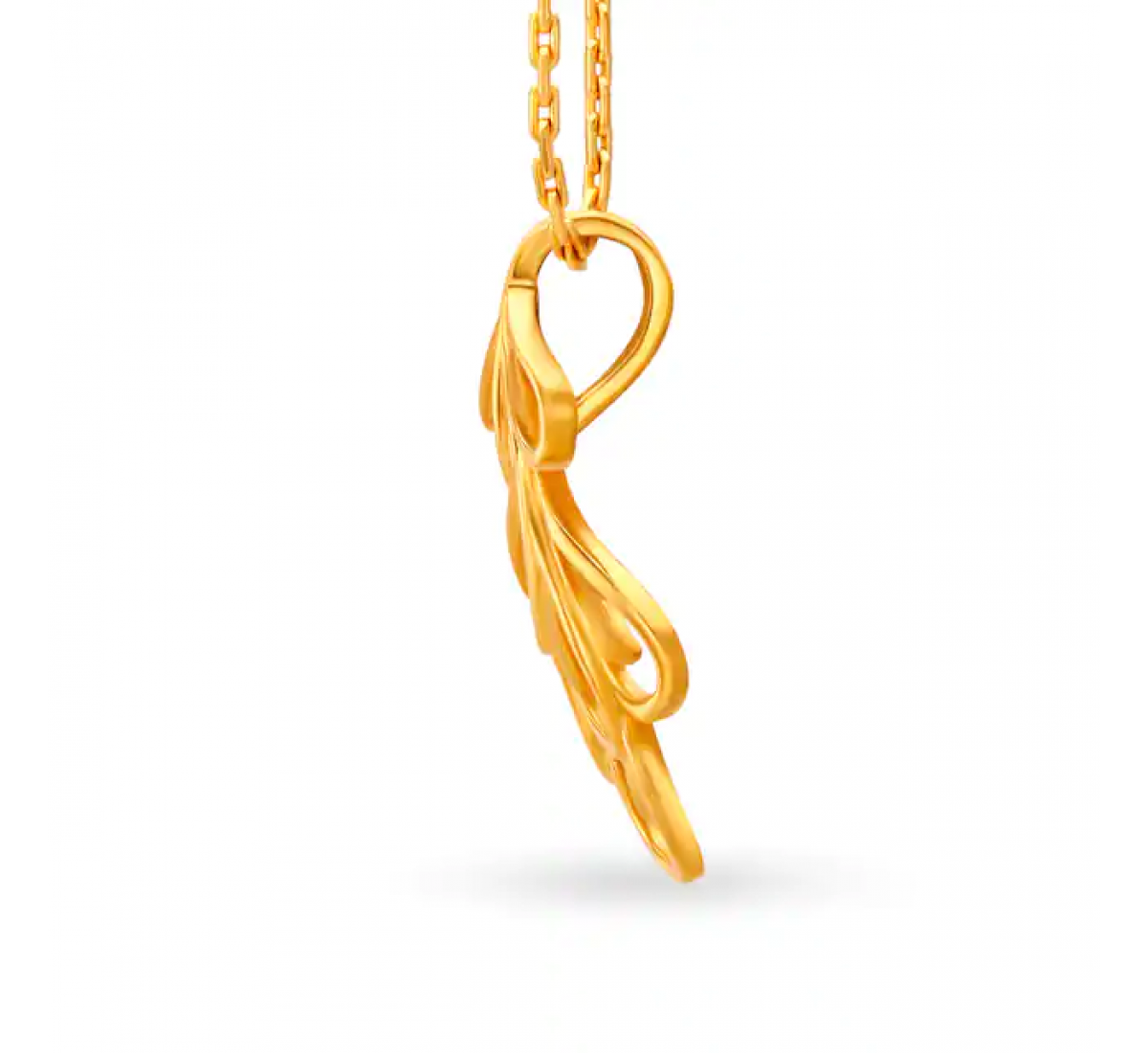 Lambent Gold Feather Pendant