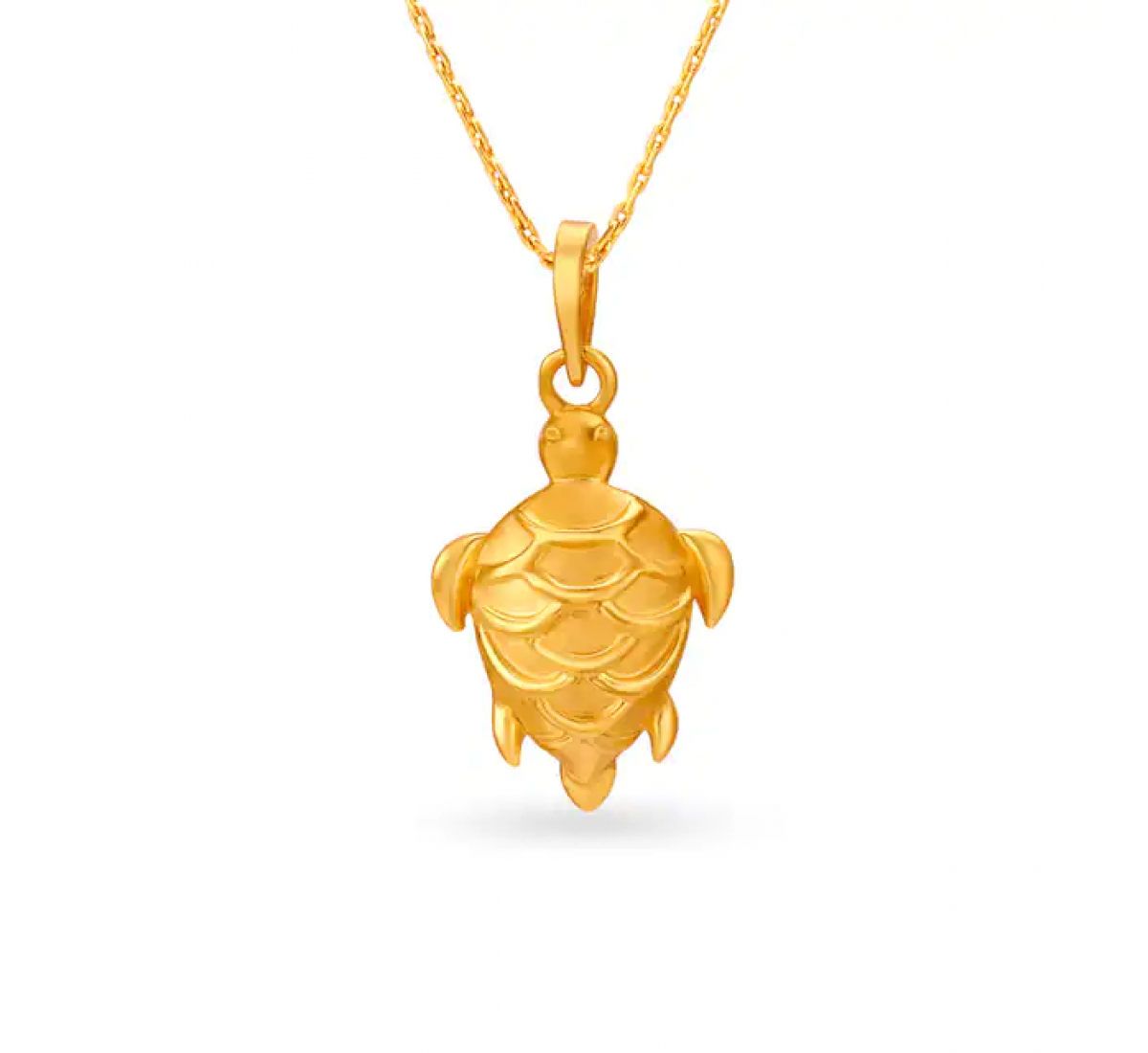 Turtle Carved Gold Pendant