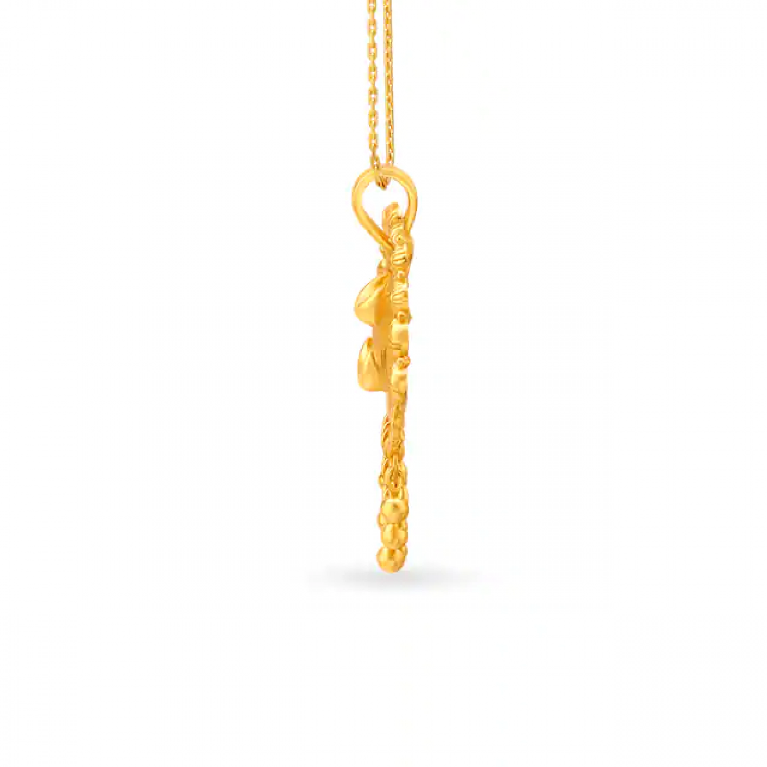 Rhombic Carved Gold Pendant
