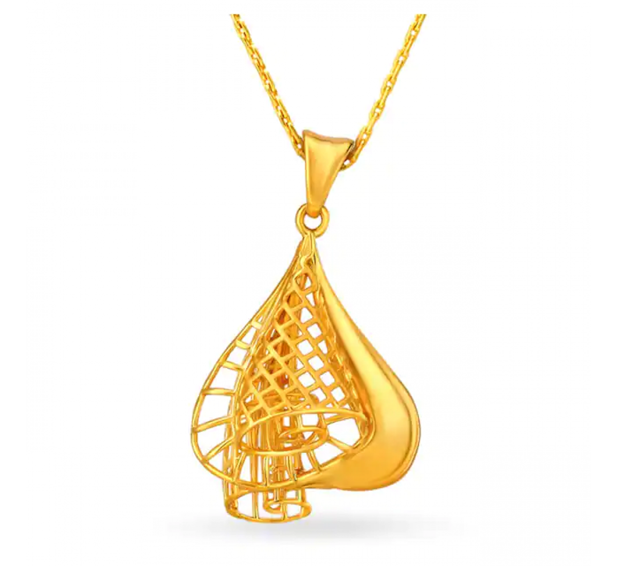 Contemporary Note Gold Pendant