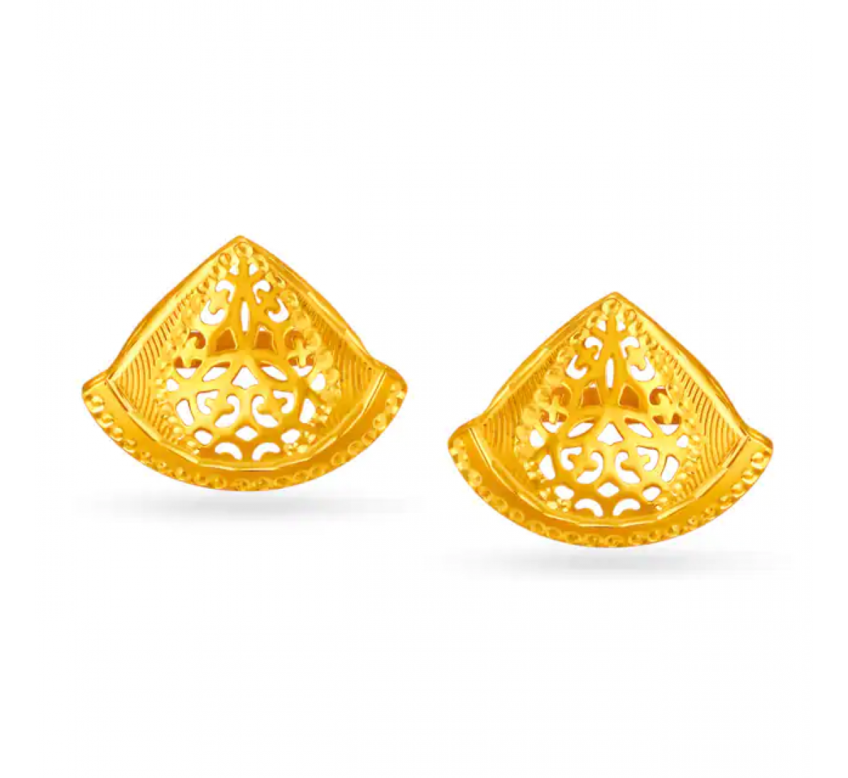 Triangular Gold Pendant Set